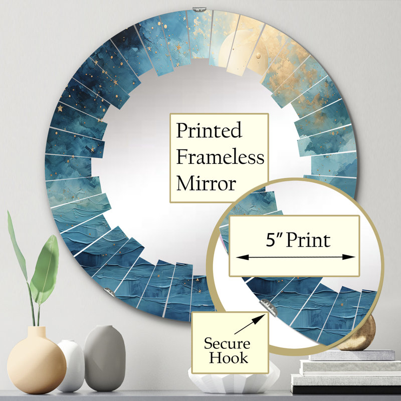Rossdale - Miroir mural moderne rond, 24 po x 24 po