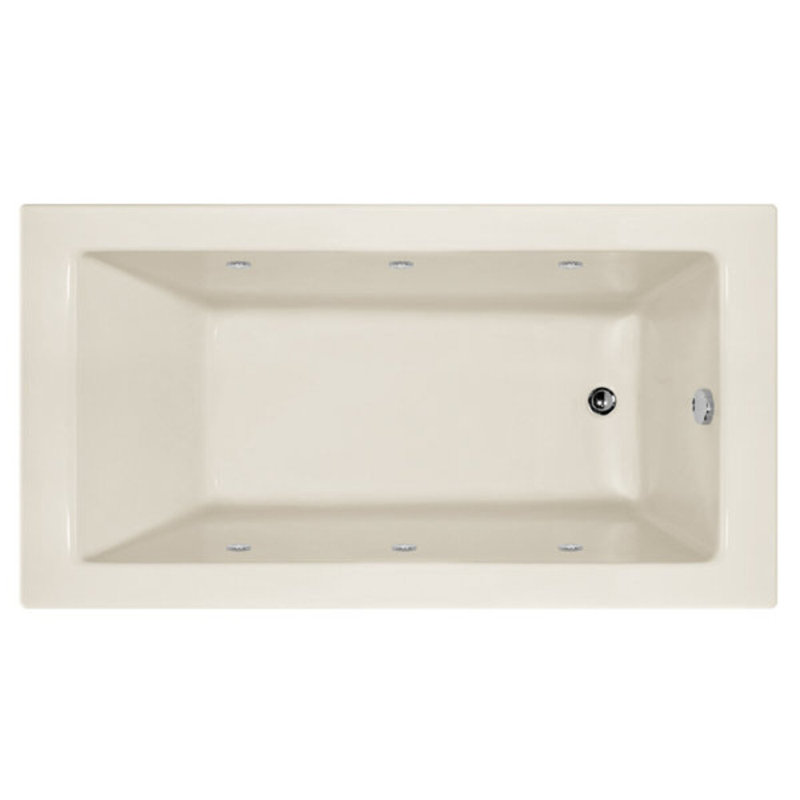 Sydney 72'' L Soaking Bathtub, Bone, Right, Polished Brass
