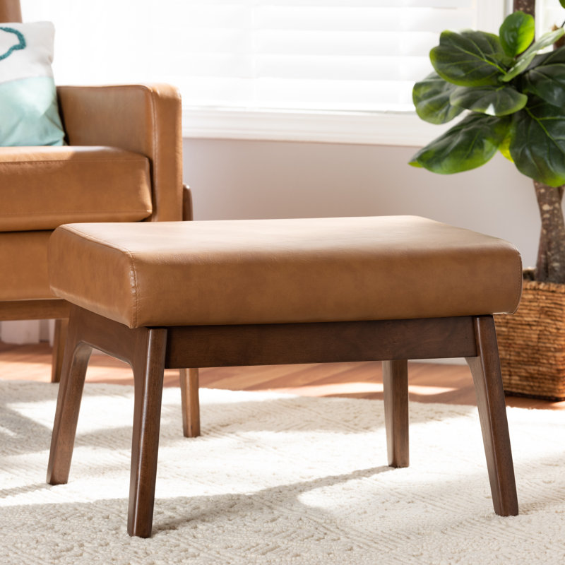 Kiger Faux Leather Ottoman