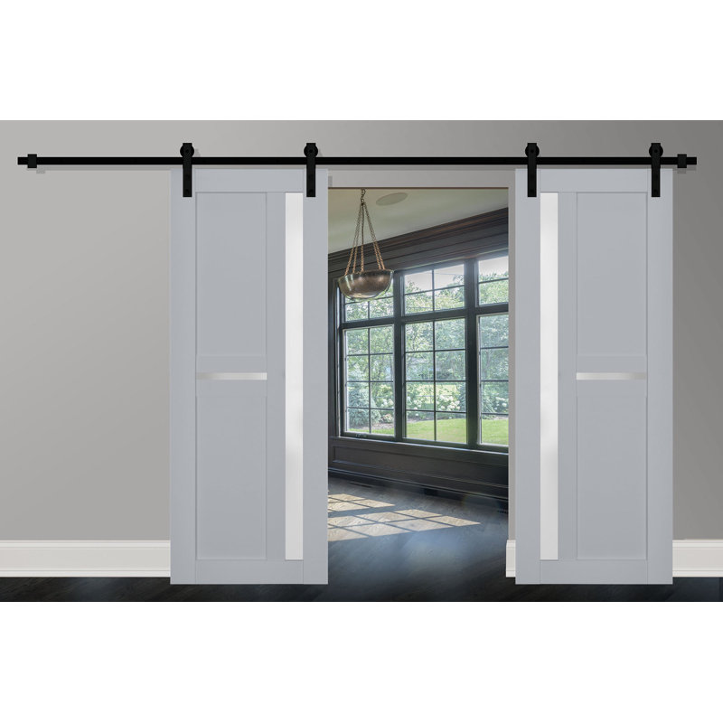 Portes de grange en bois givré Veregio, 56 po x 96 po, Gris