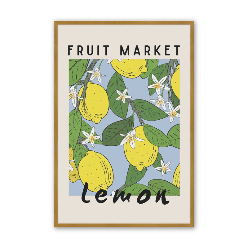 Lemon Fruit Market, reproduction d'affiche, Or poli, H 15,25 po x l 12,25 po