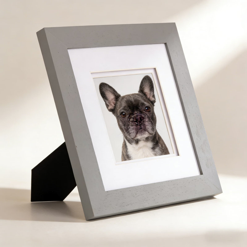 8X8 Inch Square Picture Frame With Double White Mat For 5X5 Photos - Versatile Tabletop Or Wall Mount Display - Solid Wood Construction With Easy Photo Loading