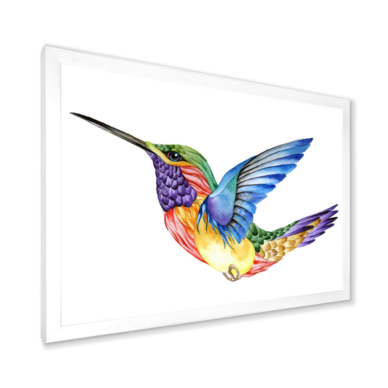 Humming Bird - Cadre photo, impression sur toile, H 24 po x l 36 po x P 1 po, Cadre photo blanc