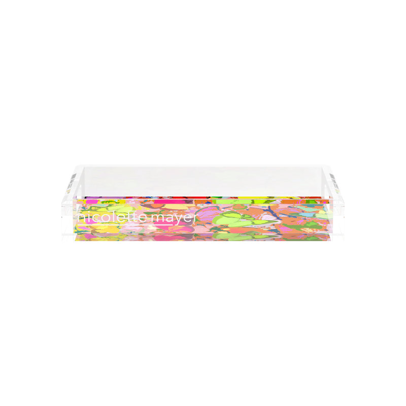 Mariposa Acrylic Rectangle Decorative Tray, Pop, 12.5"W x 7.75"D x 2"H