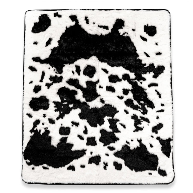 PupProtector Waterproof Throw Blanket, 60" x 50", Black Cowhide