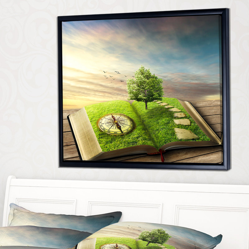 «Book of Life with Greenery», impression, H 12 po x l 20 po x P 1 po, Cadre flottant