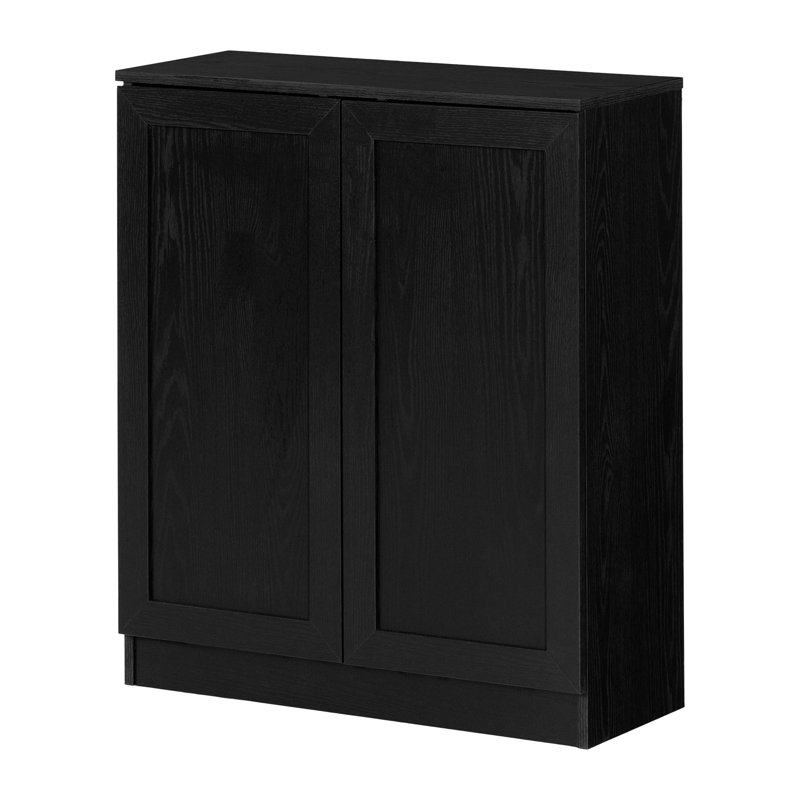 Essence 2-Door Storage Cabinet, Black Oak