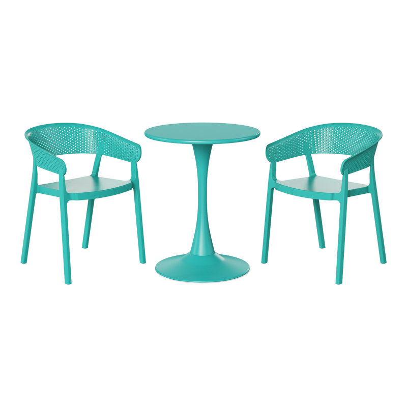Ensemble repas extérieur 2 personnes, H 28,5 po x l 23,5 po x P 23,5 po, 2, Sarcelle