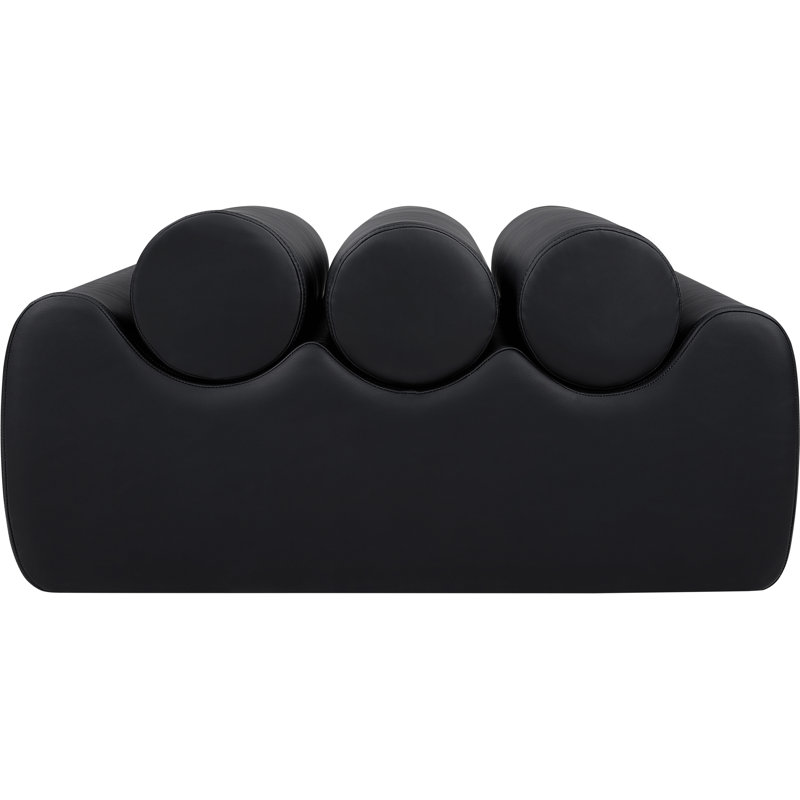 Rumble Vegan Leather Bench, 16.5" H x 32" W x 22" D, Black Vegan Leather