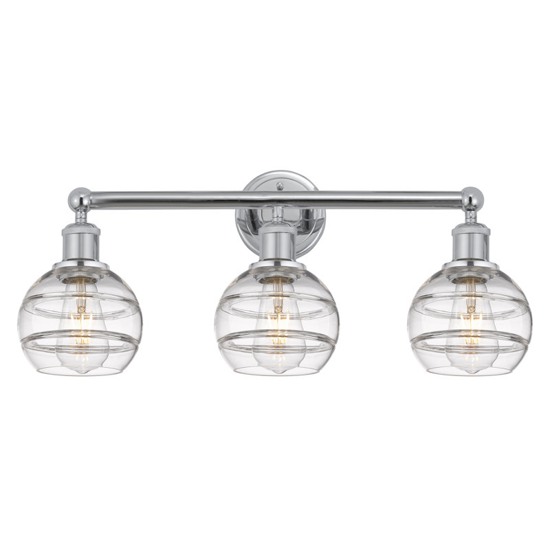 Éclairage pour meuble-lavabo 3 lumières Natick, Transparent, Chrome poli