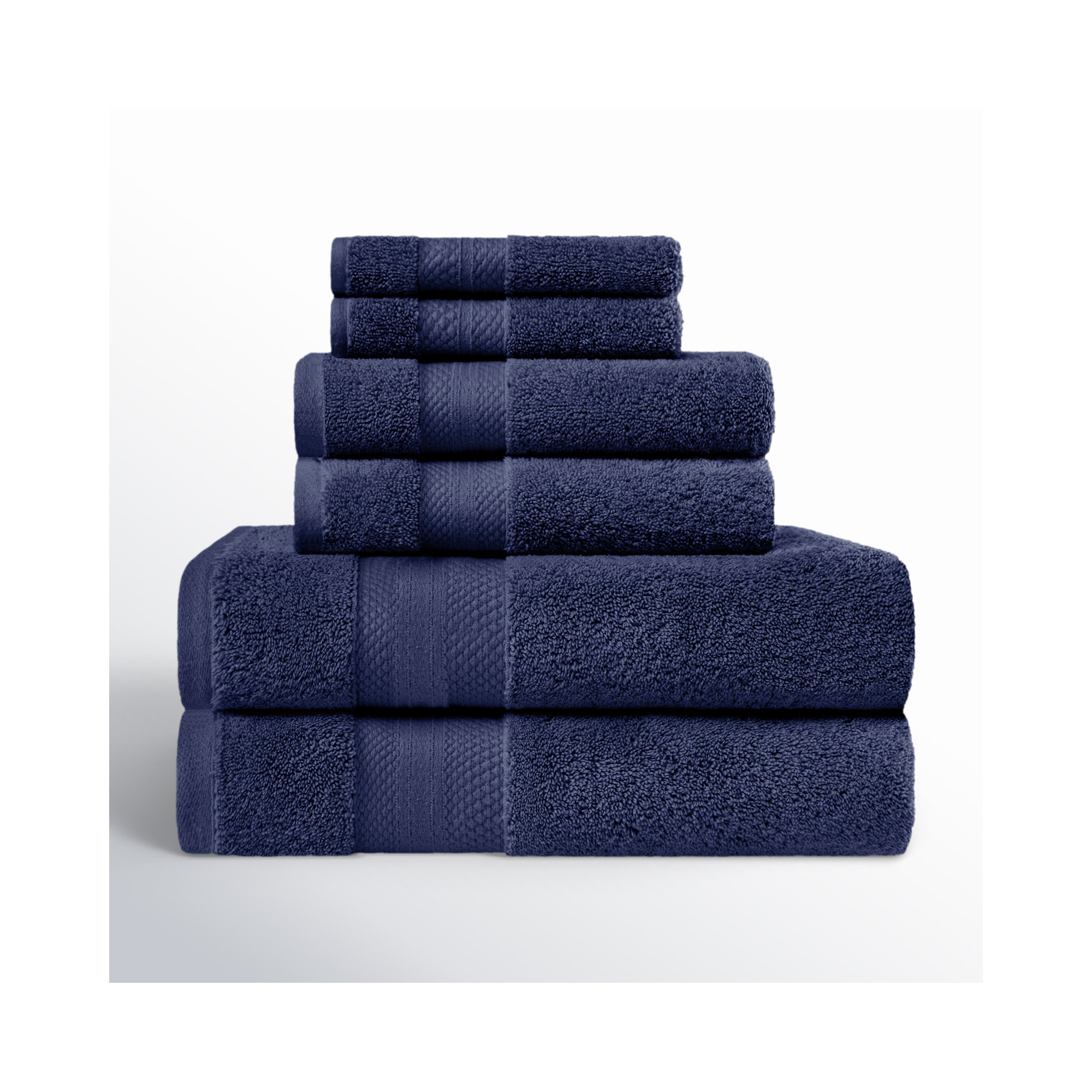 Finnian Ultra-Plush Heavyweight, 100% Turkish Towel Collection, 6 Piece Towel Set, Crown Blue