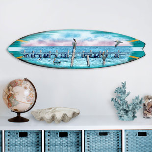 8 Pcs 9 1/2 x 28 Surfboards Cut Out Cardboard Tropical Beach