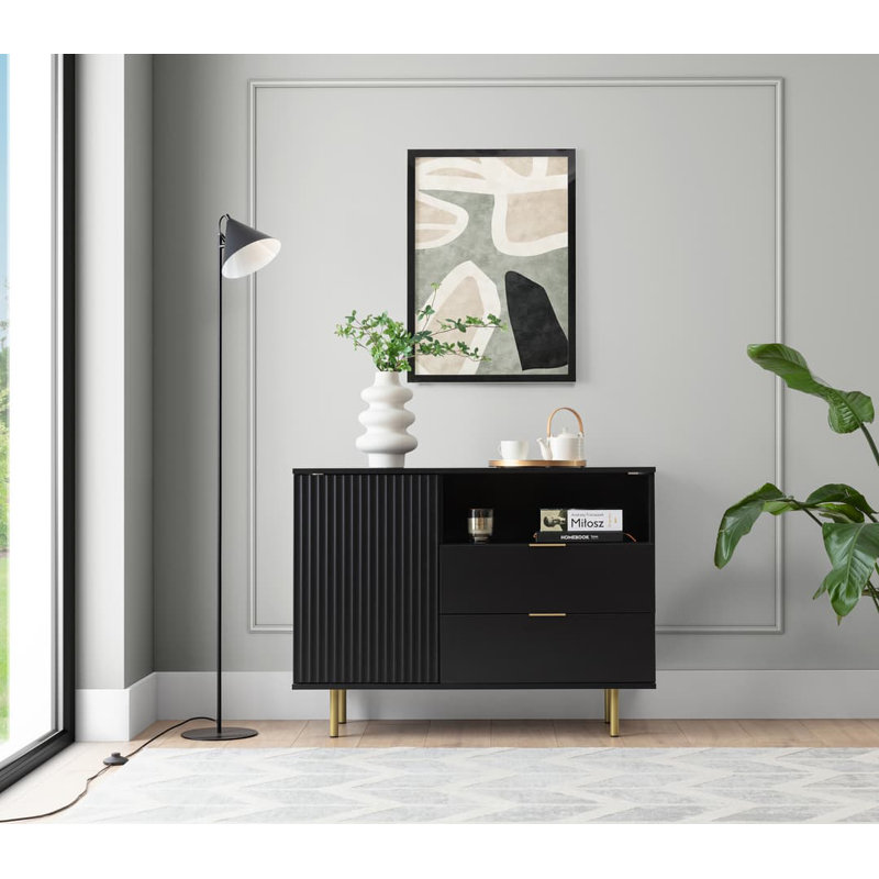 Aurthur 107cm Sideboard, Black Matte