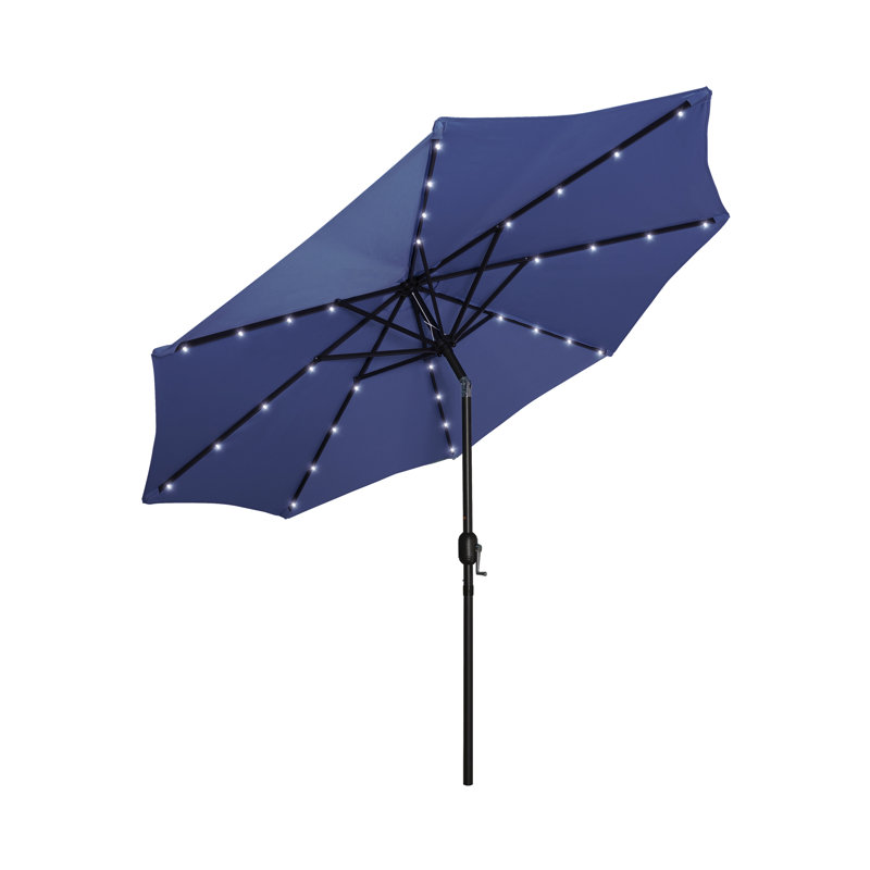 Parasol de marché lumineux 9 pi Addison, Bleu marine