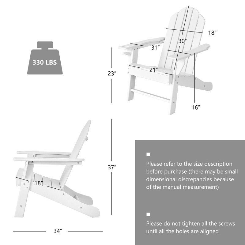 Outdoor Adirondack Chair, White