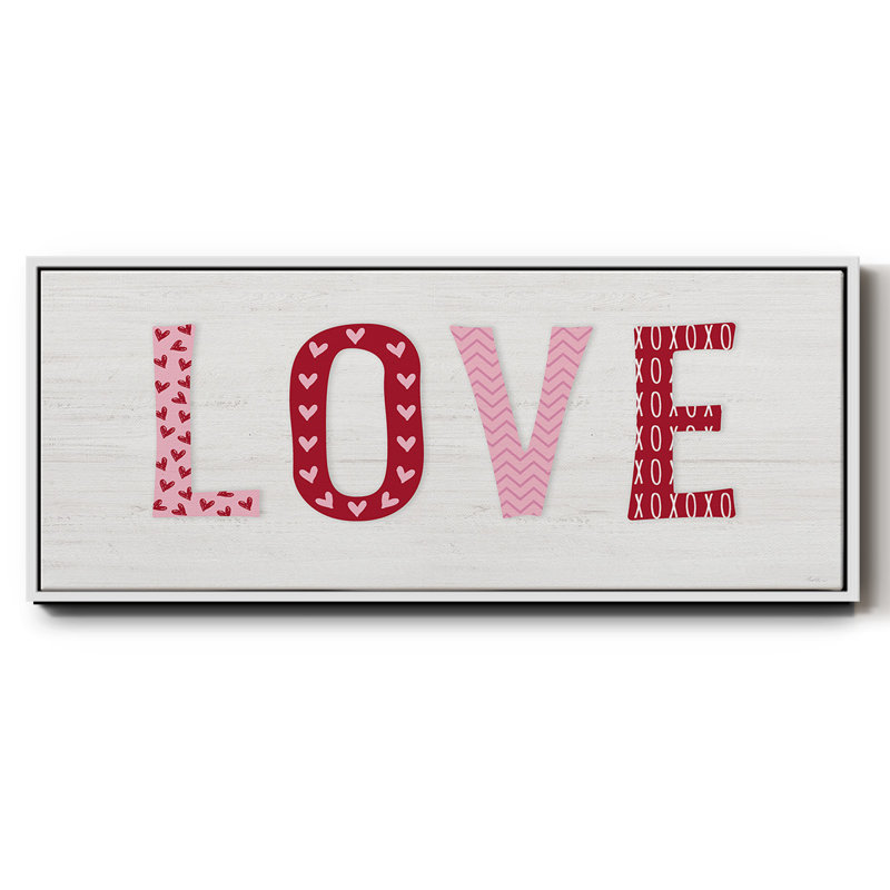 Motif d'amour - toile encadrée, H 8 po x l 20 po