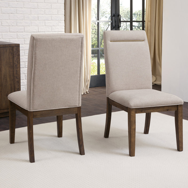 Chaise rembourrée Kameah, Beige, Caramel