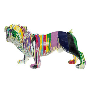 Figurine bouledogue graffiti