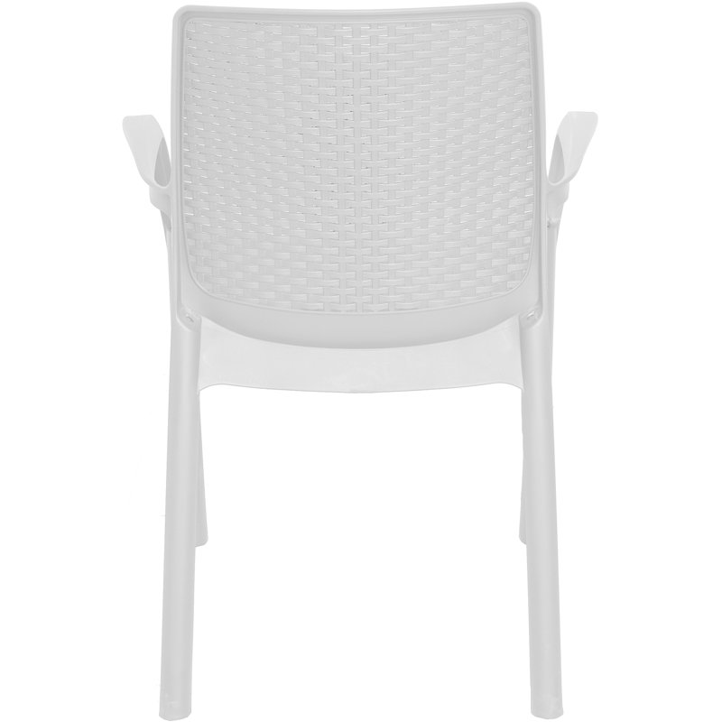 Dyani Stacking Patio Dining Armchair, White