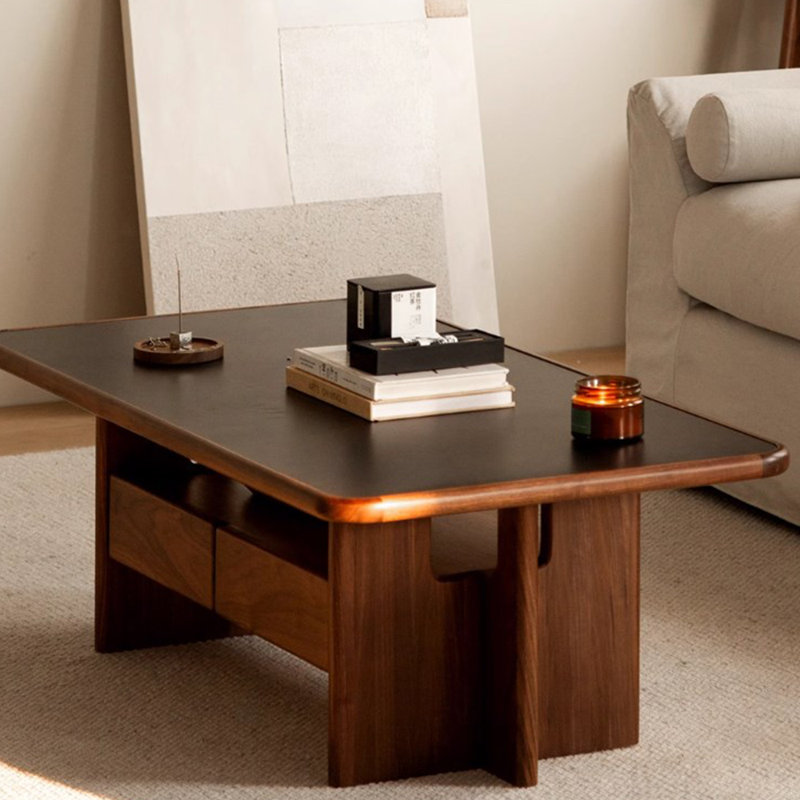 Table basse en bois massif de style rétro