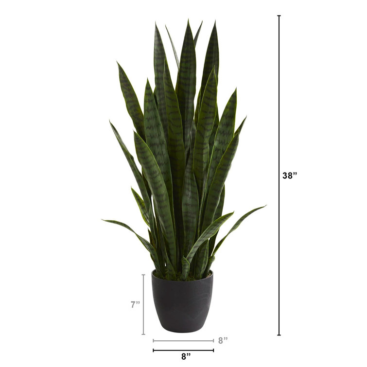 38'' Faux Snake Plant Plant in Planter & Reviews | Joss & Main