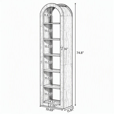 Bibliothèque arquée 74,8 po