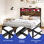 Lit plateforme rustique en fer-869445049