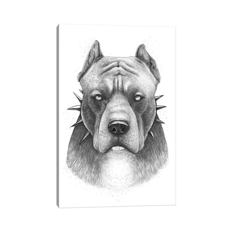 Pitbull par Valeriya Korenkova, impression sur toile tendue, H 26 po x l 18 po x P 1,5 po