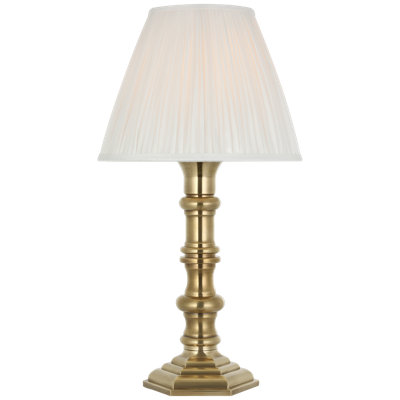 Thatcher 12" Cordless Accent Lamp with Silk Pleated Shade