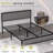 Genard Bed Frame Linen Upholstered Headboard with Nailhead Trim Heavy-Duty Queen Size Platform with Strong Metal Slats, No Box Spring Needed, Under Bed Storage-441597581-446134012