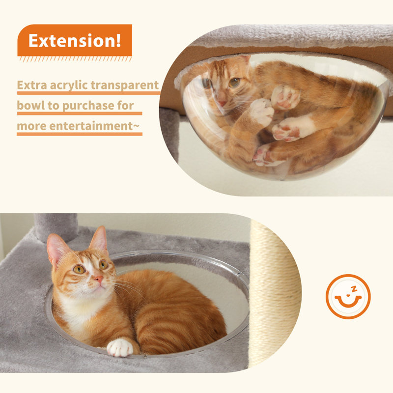 Grande tour d'arbre à chat pour grands chats d'intérieur avec très grand perchoir supérieur, 2 grands condos, poteau à griffer et hamac confortable