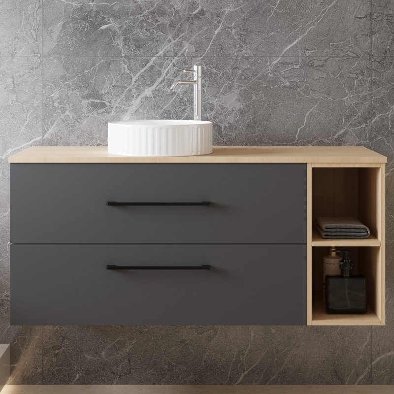1200mm Single Bathroom Vanity with Drop In Ceramic Basin