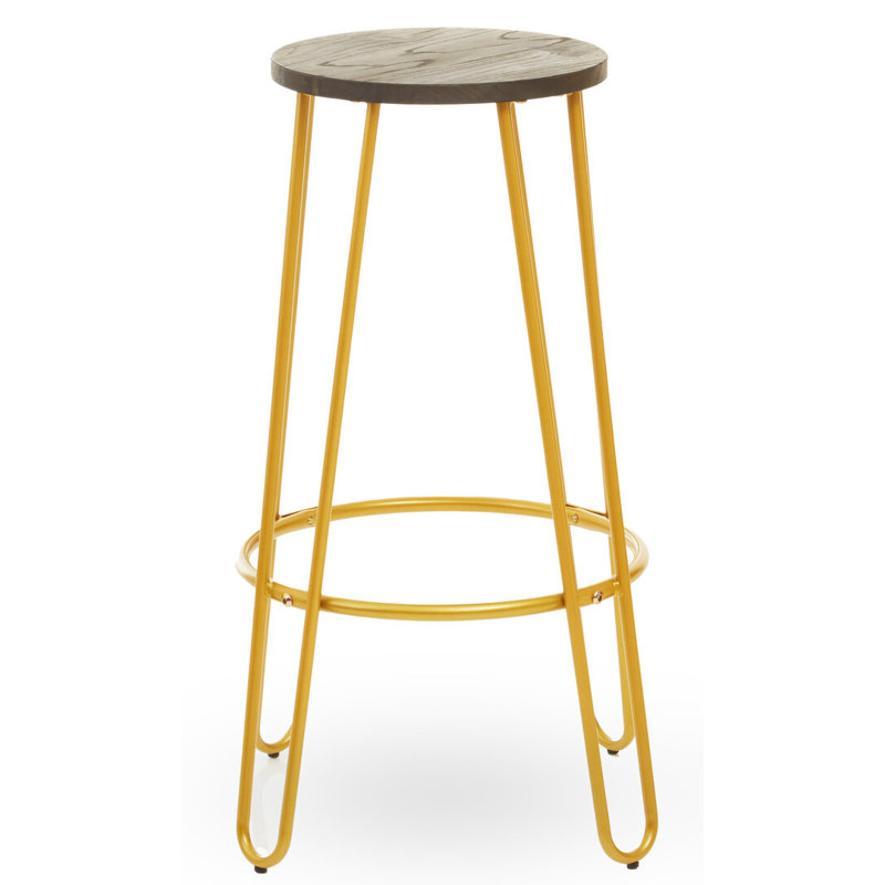Counter Stool with Metal Frame, Gold