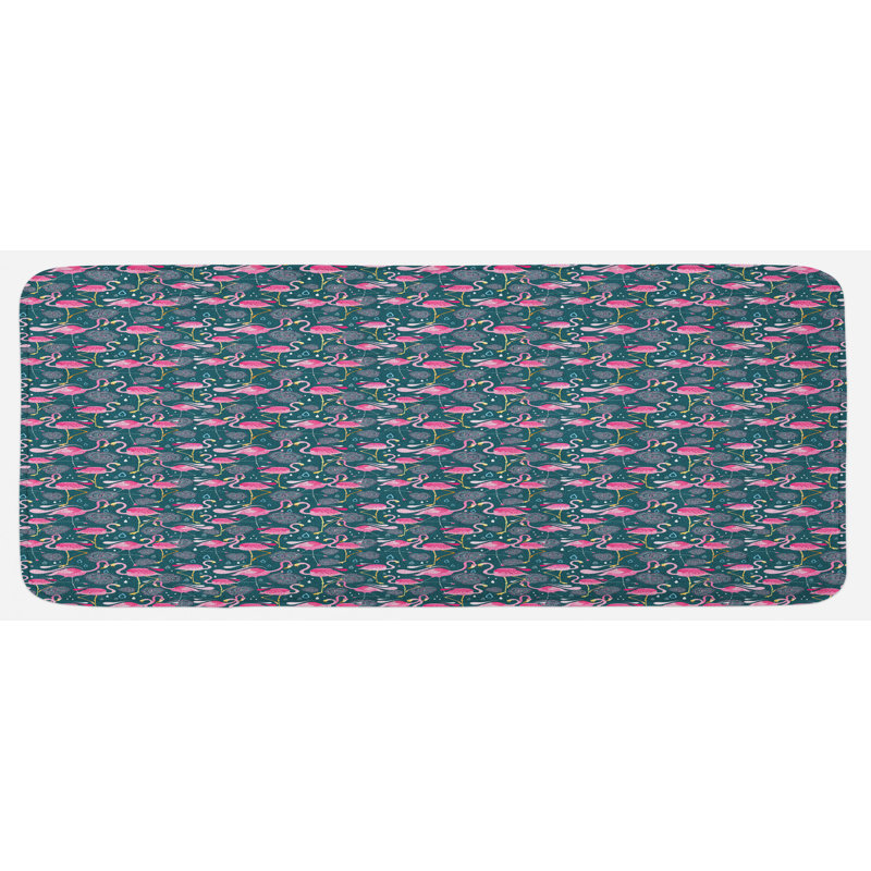 Tapis de cuisine flamants roses