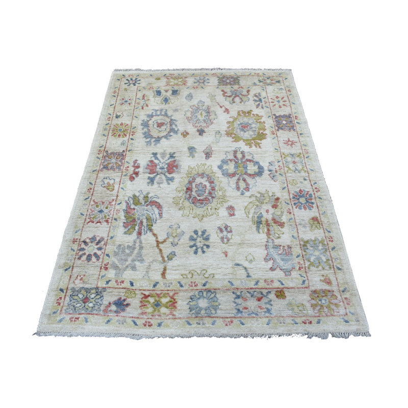 Tapis oriental Angora Ushak en laine biologique noué à la main 4 pi 1 po x 6 pi 515306965FD14839B8FF4B76F528A390