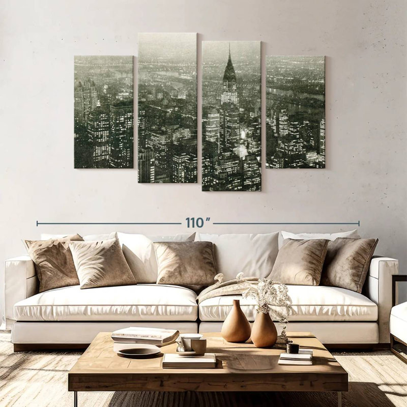 Nicci Stunning Manhattan At Night, 54" H x 84" W