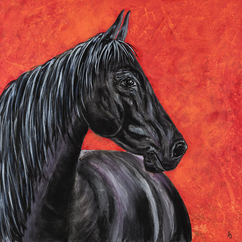 «Ebony Dale Horse», reproduction sur toile tendue, H 48 po x l 48 po x P 1,5 po