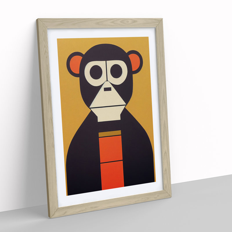 Abstract Monkey Art No.1 - Wall Art, Paper, White, 64cm H x 46cm W