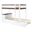 Lit superposé blanc et noyer Twintwin pour plus d'espace avec bureau et rangement