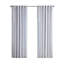 Panneau de rideau imprimé poly avec rayure et doublure touffetées blanc / bleu marine 50 po x 84 po-1559794635