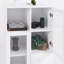 Armoire en MDF peint avec portes et tiroir en verre, espace de rangement ouvert, blanc, chambre à coucher, salon