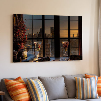 Paysage urbain moderne, coucher de soleil, vue sur la ville