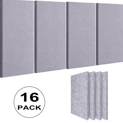 16 panneaux muraux rectangulaires insonorisants à support adhésif 15,7 x 23,6 pouces