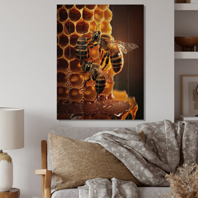 " Honey Bees In Nest "