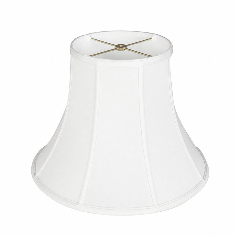 Abat-jour cloche en satin blanc cassé 20 po avec monture Spider, 15" H x 20" W x 20" D