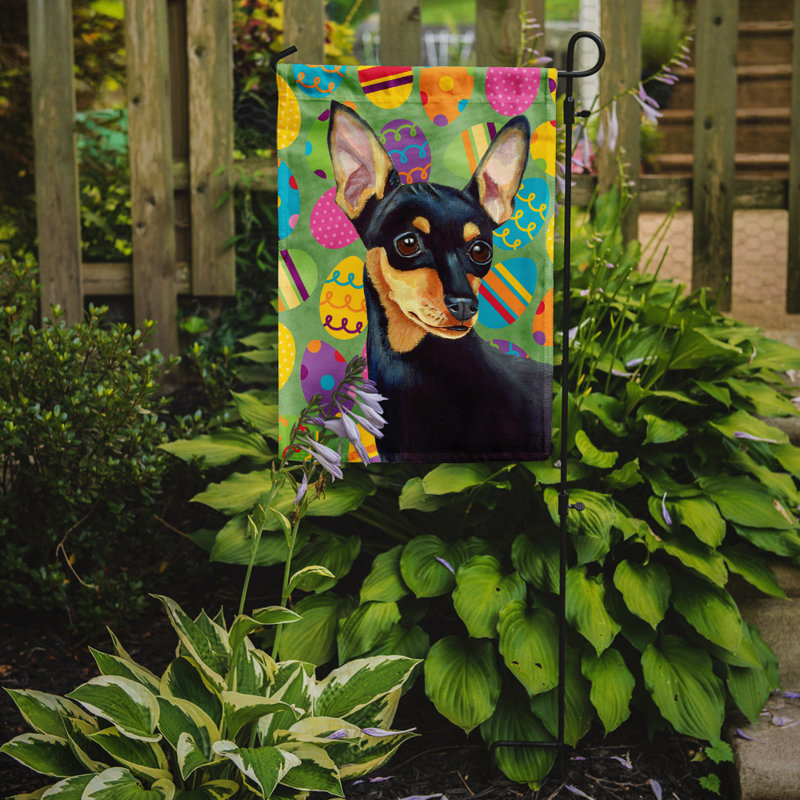 Drapeau de jardin Atara, Pinscher nain (noir et beige)