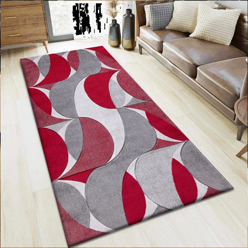 Modern Luxury Geometric Design Rugs Soft Large Area Rugs Floor Mat Colorful Living Room Bedroom Carpet, Runner 60 x 220cm