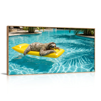 Ensemble de 1 tableau mural flottant paresseux sur toile