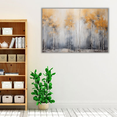 «Silvery Woodscape Melody», reproduction d'art murale