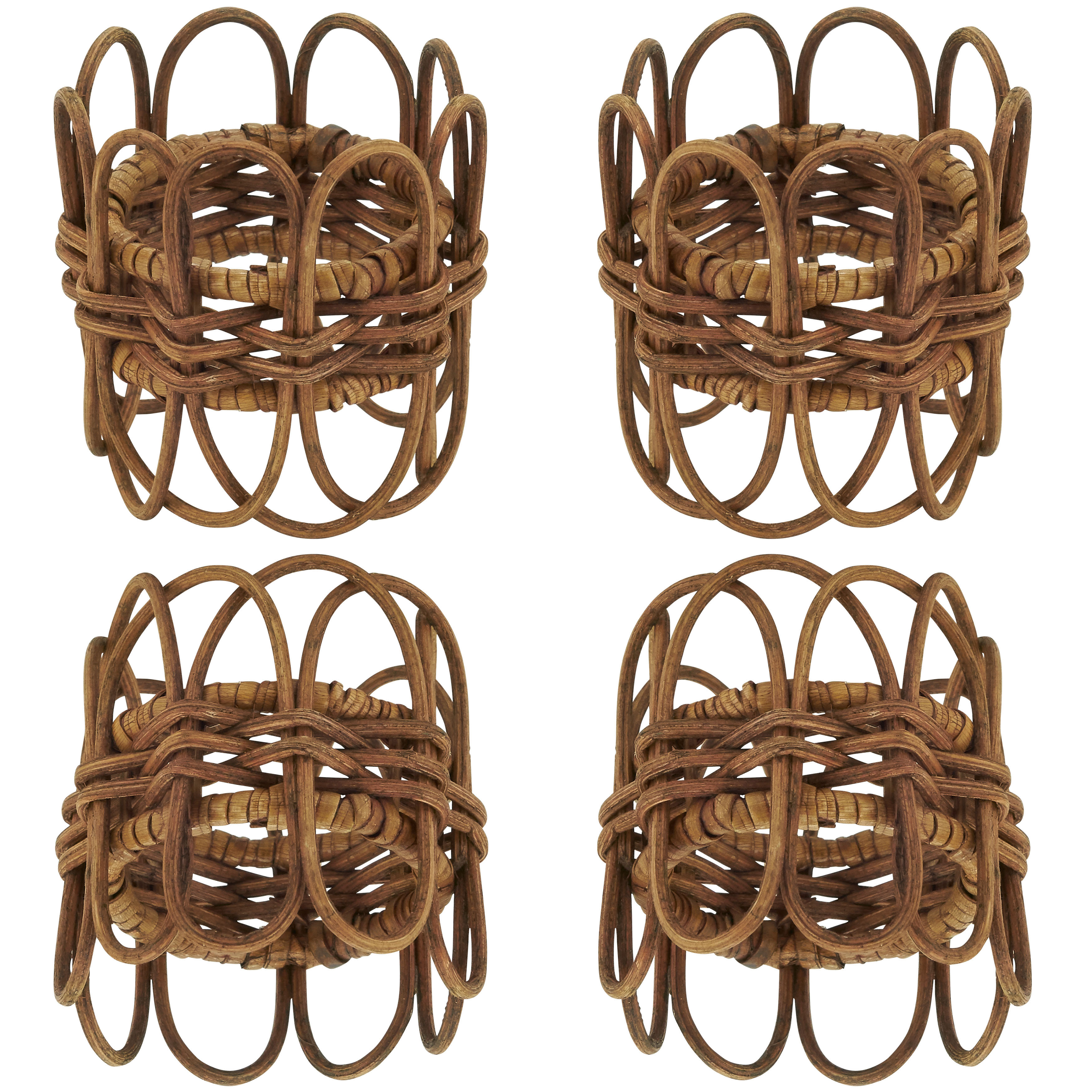 Juliska Woven Napkin Rings, Set of 4, 4 Colors